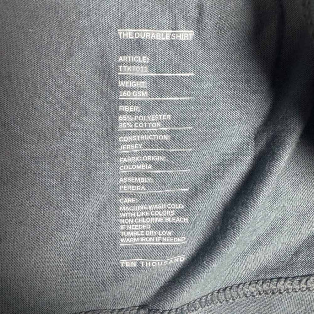 NWOT Ten Thousand Mens The Durable Shirt Slate Teal Heather Crew Neck T-Shirt S - Picture 3 of 7